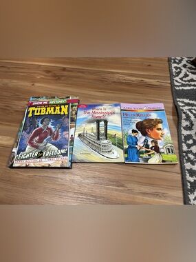 Lot of 3 Learning Children's Book Harriet Tubman, Mississippi River, Helen Kelle